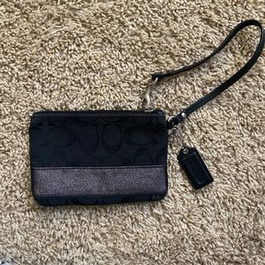 Black classic coach wristlet